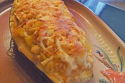 Aubergine mit Reisfüllung und Käsekruste 3