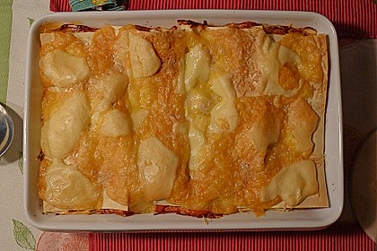 Gem&uuml;selasagne mit Lauch und Paprika