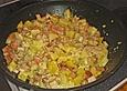 Schnelle Leberk&auml;se - Kartoffel - Gem&uuml;se - Pfanne
