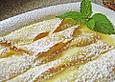 &Uuml;berbackene Sahne - Omeletts mit Rhabarber - Quark - F&uuml;llung