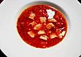 Tomatensuppe mit Lachs