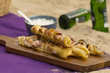 Gegrillte Teigspieße mit Bacon und Knoblauch 1