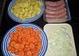M&ouml;hreneintopf mit Kartoffeln und Bratwurstkl&ouml;&szlig;chen &agrave; la Briel