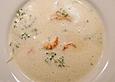 Spargelschaumsuppe mit Flusskrebsen