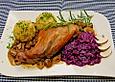 Geschmortes Kaninchen an Rosmarinsauce