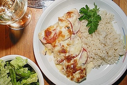 Lachsfilet mit K&auml;sehaube