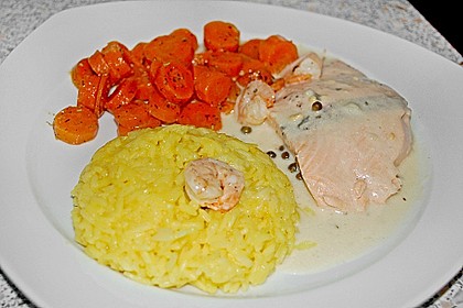 Ged&uuml;nsteter Heilbutt auf Pfeffer - Senf - Sauce 3