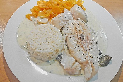 Ged&uuml;nsteter Heilbutt auf Pfeffer - Senf - Sauce 4