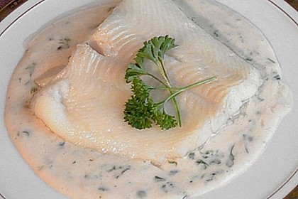 Ged&uuml;nsteter Heilbutt auf Pfeffer - Senf - Sauce