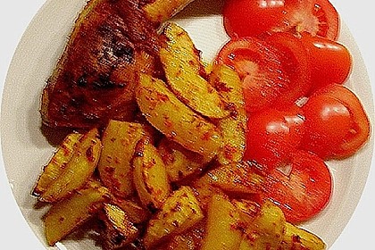 Feurige H&auml;hnchenschenkel - Kartoffelpfanne 2