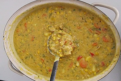 Maiscremesuppe mit H&auml;hnchen 1