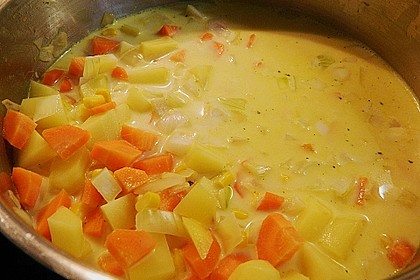 Maiscremesuppe mit H&auml;hnchen 2