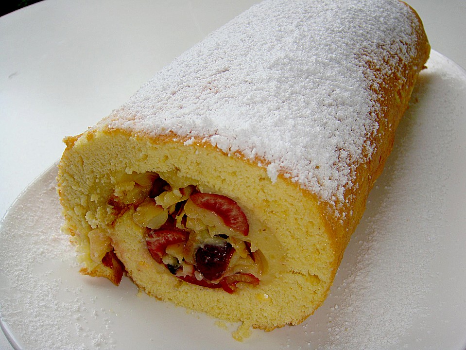 Vanille - Kirsch - Rolle (Rezept mit Bild) von Valour | Chefkoch.de