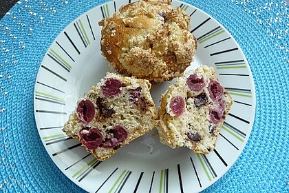 Kirsch - Muffins mit Kokosstreusel 10
