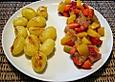 Karamellkartoffeln mit Obstsalat