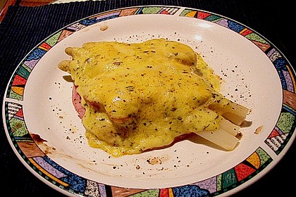&Uuml;berbackener Schinken - Spargel - Toast
