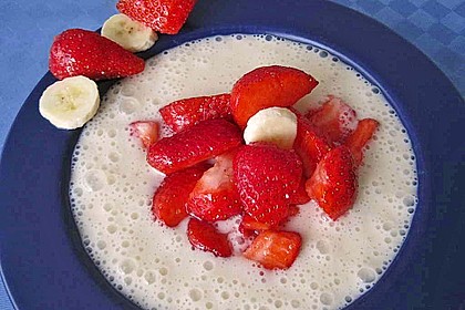 Erdbeeren auf Bananenschaum 2