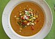 Gazpacho (kalte Gem&uuml;sesuppe) mit w&uuml;rzigen Croutons