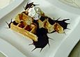 Waffeln mit Kokosflocken und Rum
