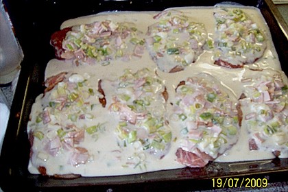 Lauch - Frischk&auml;se - Schnitzel 2