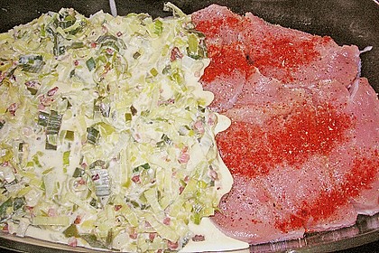 Lauch - Frischk&auml;se - Schnitzel 4