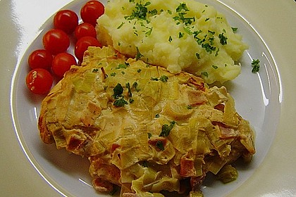 Lauch - Frischk&auml;se - Schnitzel 7