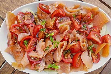 Marinierter Fenchel mit R&auml;ucherlachs und Kirschtomaten 2