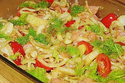 Marinierter Fenchel mit R&auml;ucherlachs und Kirschtomaten 9