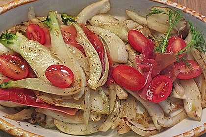 Marinierter Fenchel mit R&auml;ucherlachs und Kirschtomaten 12