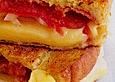 Gebratenes Sandwich mit Erdnussbutter und Banane