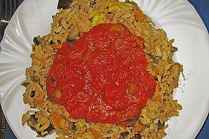 Gem&uuml;sereis mit roter Sauce 2