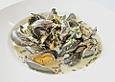 Muscheln mit Wei&szlig;wein und Cr&egrave;me fraiche