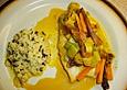 Pangasiusfilets in Safransauce mit Steinpilzen