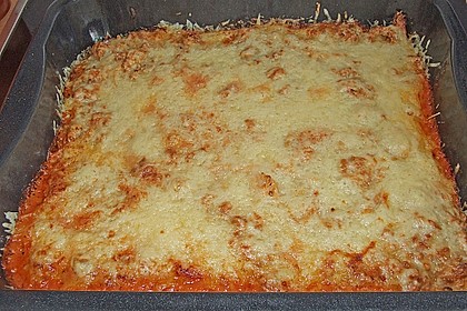 &Uuml;berbackene Spaghetti mit Tomatensauce und Sauce Hollandaise 8