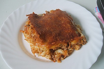 &Uuml;berbackene Spaghetti mit Tomatensauce und Sauce Hollandaise 9