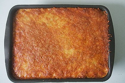 &Uuml;berbackene Spaghetti mit Tomatensauce und Sauce Hollandaise 10