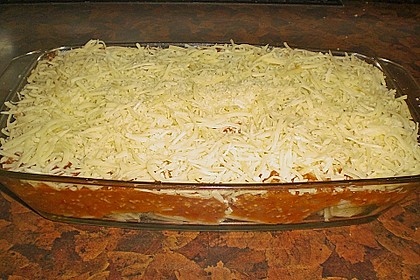 &Uuml;berbackene Spaghetti mit Tomatensauce und Sauce Hollandaise 14