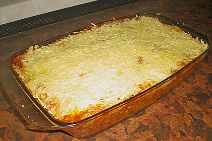 &Uuml;berbackene Spaghetti mit Tomatensauce und Sauce Hollandaise 15