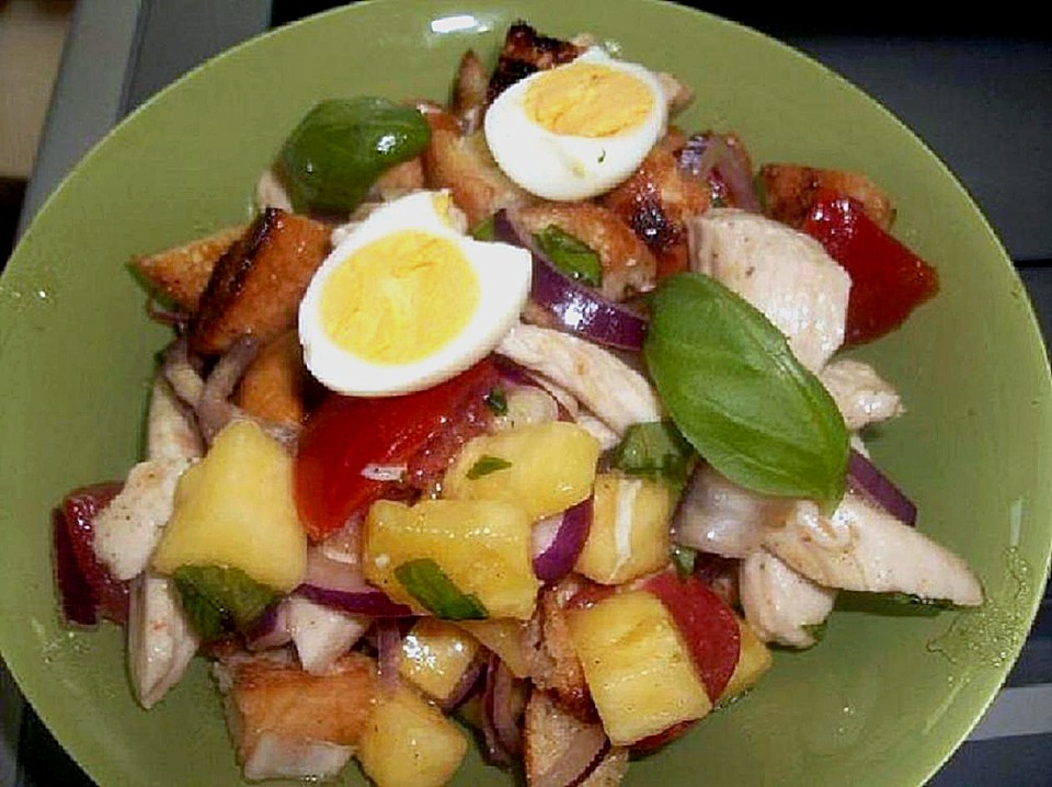 Tomaten Ananas Brotsalat Mit H Hnchenfiletstreifen Von Kosi