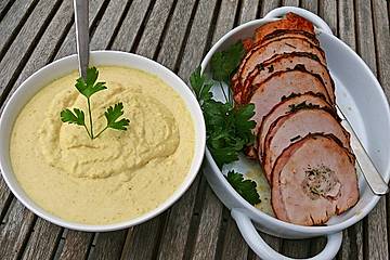 Kasseler mit Currysoße