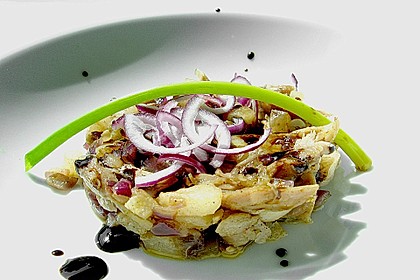 Lauwarmer Nashibirnen - H&uuml;hnchen - Salat