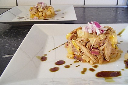 Lauwarmer Nashibirnen - H&uuml;hnchen - Salat 1