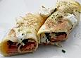 Pfannkuchen mit Mangold und Lachs