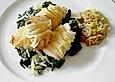 Tilapia im Kartoffelmantel auf Blattspinat