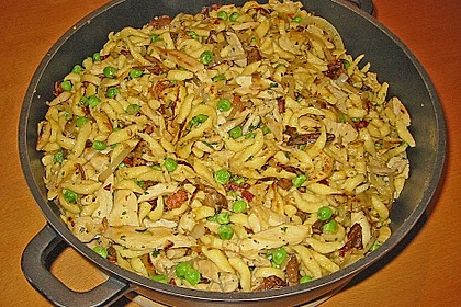 Spätzlepfanne mit Pfifferlingen, Speck und Filetspitzen 9