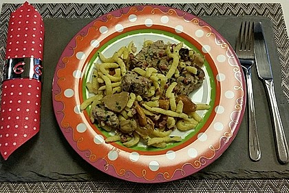 Spätzlepfanne mit Pfifferlingen, Speck und Filetspitzen 15