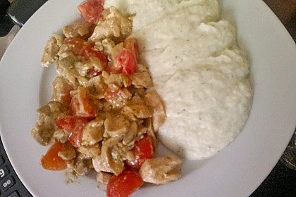 H&auml;hnchengeschnetzeltes mit Champignons und Tomaten 6