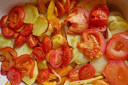 Fisch mit Gem&uuml;se im Ofen