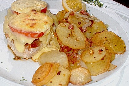 Schweiner&uuml;ckensteak Caprese