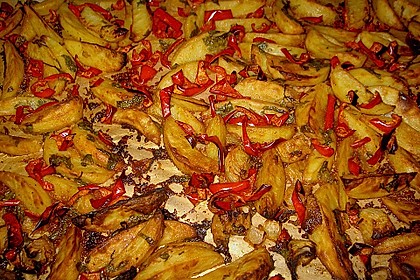Kartoffelspalten mit Honig - Senf - Marinade 6